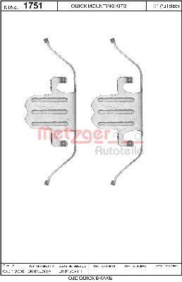 METZGER 1091751 Комплектующие, колодки дискового тормоза