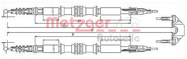 METZGER 115858 Трос, стояночная тормозная система