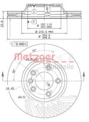 METZGER 25050V Тормозной диск