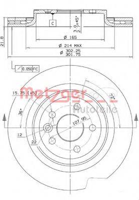 METZGER 25108V Тормозной диск