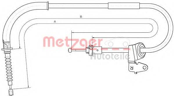 METZGER 104302 Трос, стояночная тормозная система