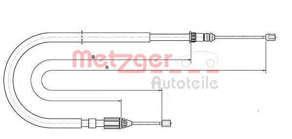 METZGER 106685 Трос, стояночная тормозная система