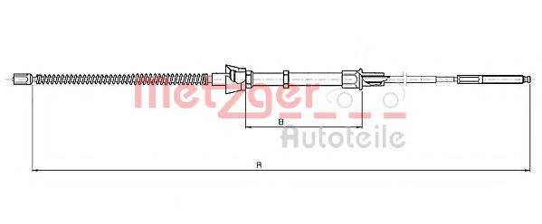 METZGER 107136 Трос, стояночная тормозная система