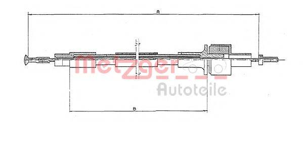 METZGER 11245 Трос, управление сцеплением