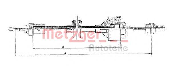 METZGER 11287 Трос, управление сцеплением