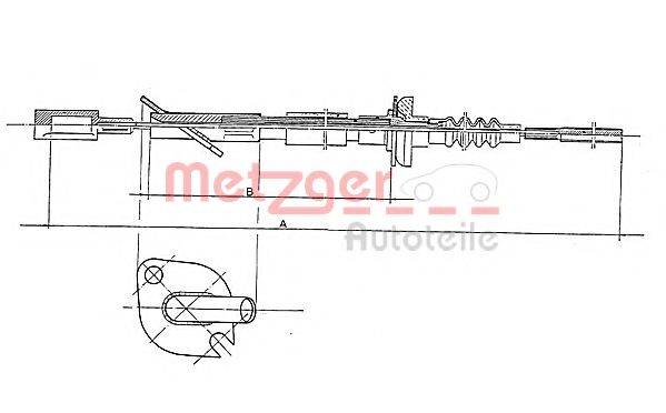 METZGER 14023 Трос, управление сцеплением