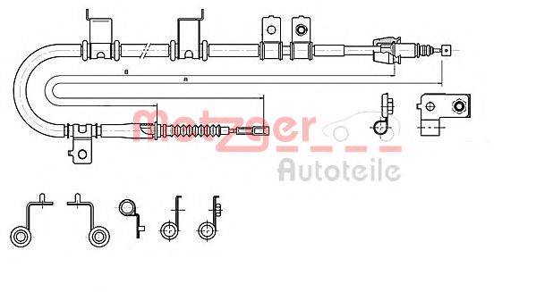 METZGER 172575 Трос, стояночная тормозная система