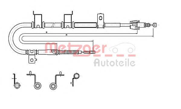 METZGER 172576 Трос, стояночная тормозная система