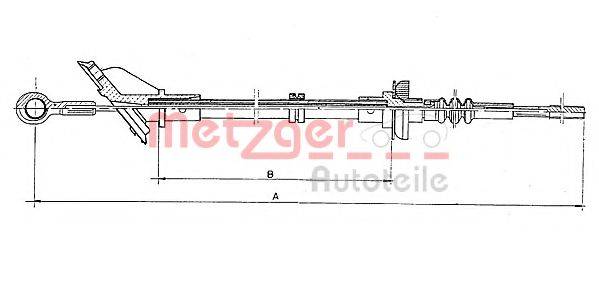 METZGER 19025 Трос, управление сцеплением
