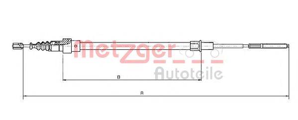 METZGER 19105E Трос, стояночная тормозная система