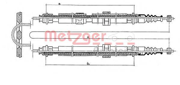 METZGER 4312 Трос, стояночная тормозная система