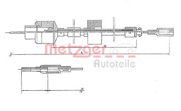 METZGER 11224 Трос, управление сцеплением