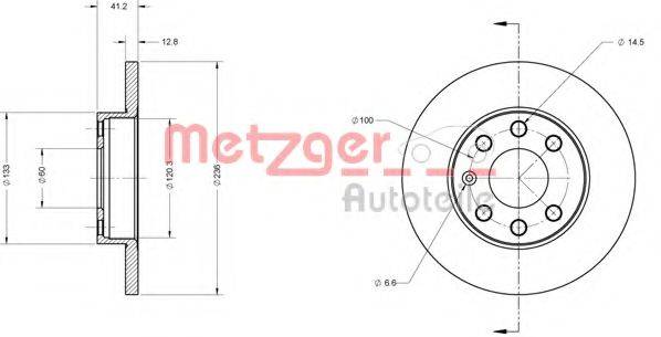 METZGER 6110014 Тормозной диск