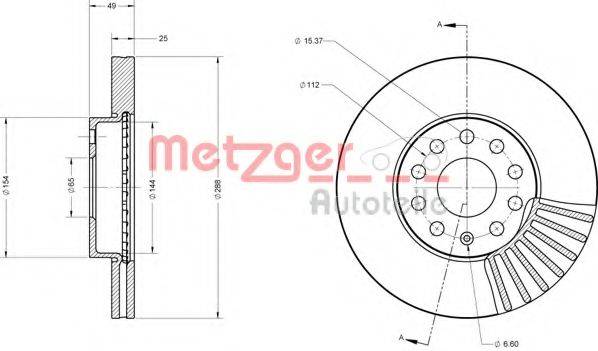 METZGER 6110021 Тормозной диск