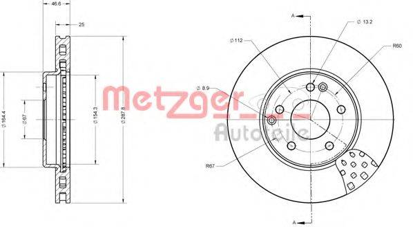 METZGER 6110024 Тормозной диск