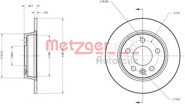 METZGER 6110032 Тормозной диск