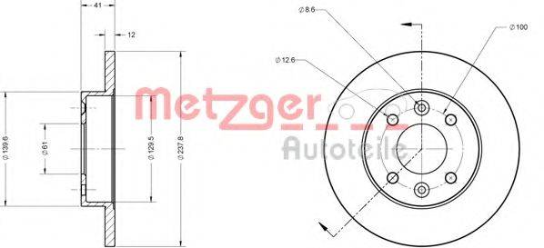 METZGER 6110034 Тормозной диск