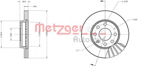 METZGER 6110038 Тормозной диск