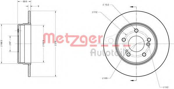 METZGER 6110039 Тормозной диск