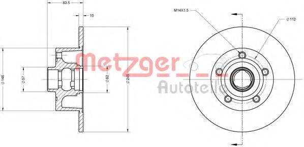 METZGER 6110043 Тормозной диск