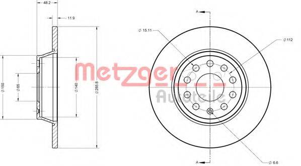 METZGER 6110046 Тормозной диск