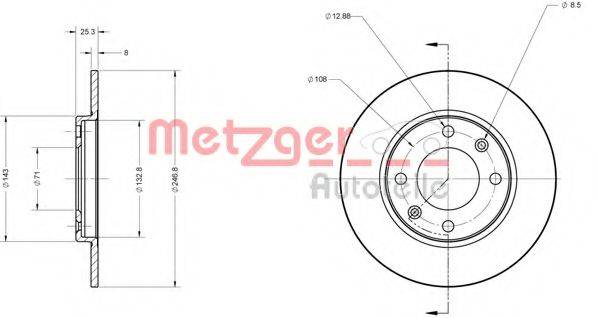 METZGER 6110048 Тормозной диск