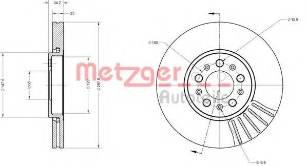 METZGER 6110049 Тормозной диск