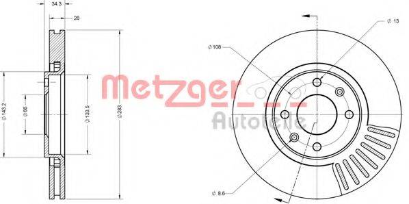 METZGER 6110050 Тормозной диск