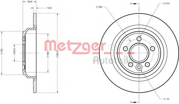 METZGER 6110053 Тормозной диск