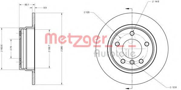 METZGER 6110055 Тормозной диск