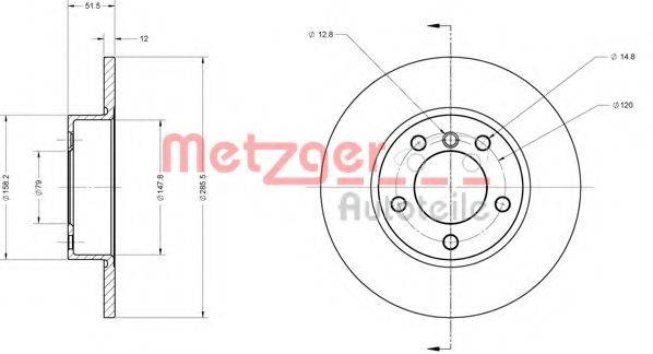 METZGER 6110057 Тормозной диск