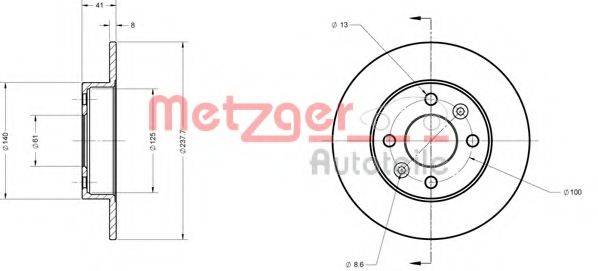 METZGER 6110061 Тормозной диск