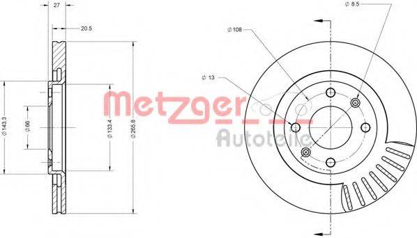 METZGER 6110067 Тормозной диск