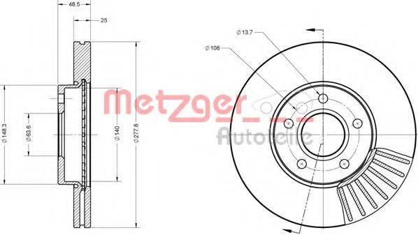 METZGER 6110070 Тормозной диск