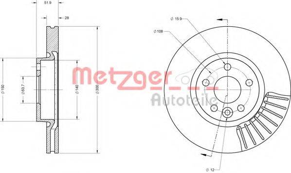 METZGER 6110073 Тормозной диск