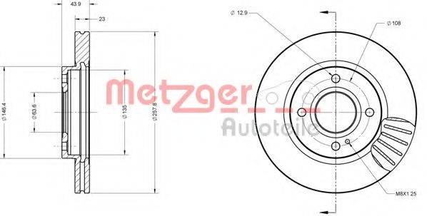 METZGER 6110074 Тормозной диск
