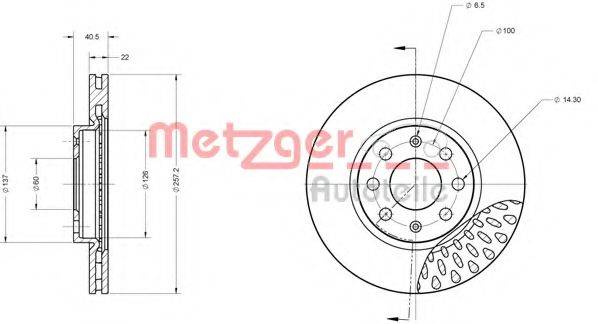 METZGER 6110075 Тормозной диск