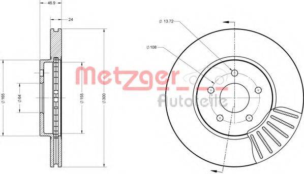 METZGER 6110078 Тормозной диск