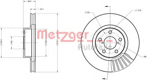 METZGER 6110082 Тормозной диск