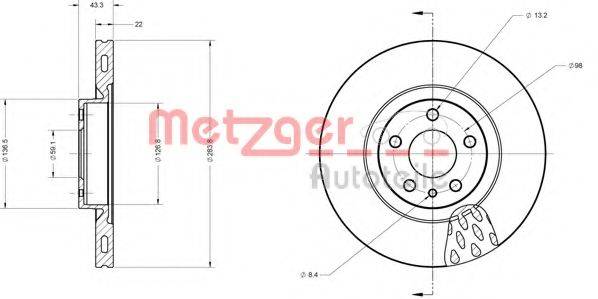 METZGER 6110084 Тормозной диск