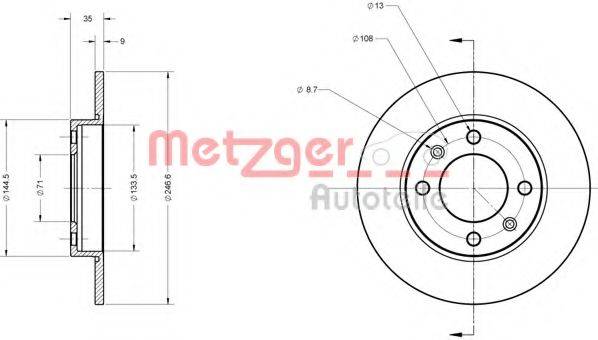 METZGER 6110094 Тормозной диск