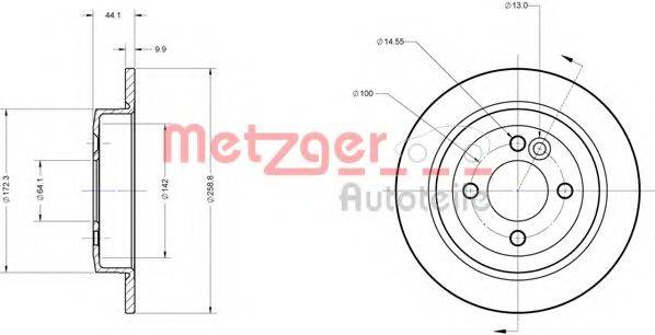 METZGER 6110105 Тормозной диск