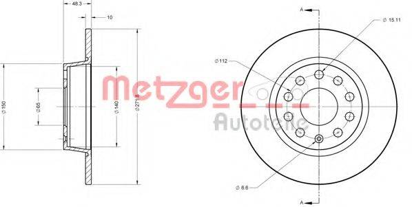 METZGER 6110108 Тормозной диск