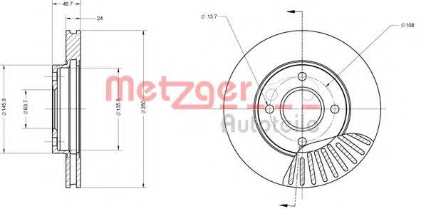 METZGER 6110109 Тормозной диск