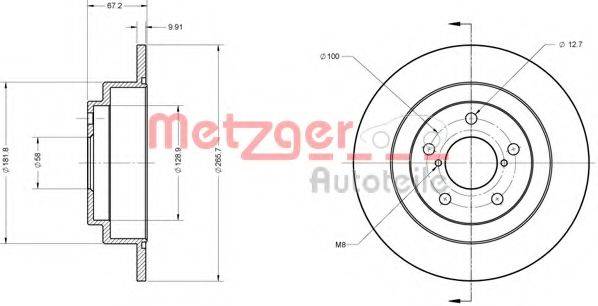 METZGER 6110110 Тормозной диск