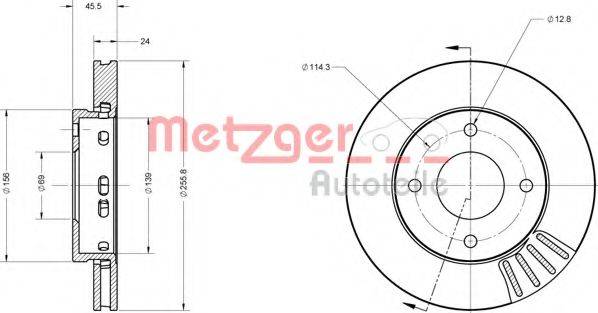 METZGER 6110111 Тормозной диск