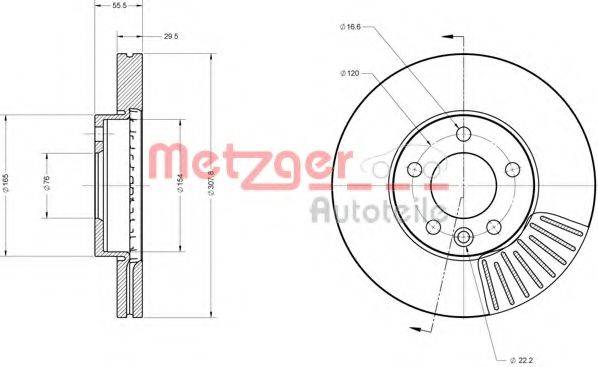 METZGER 6110113 Тормозной диск