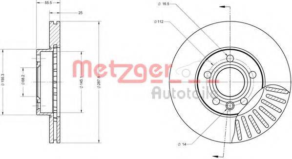 METZGER 6110114 Тормозной диск