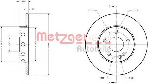 METZGER 6110116 Тормозной диск