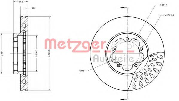 METZGER 6110117 Тормозной диск